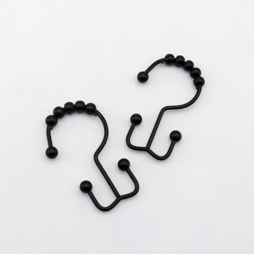J&V TEXTILES Shower Curtain Hooks Rings, Rust Resistant Metal Double Glide - Image 3