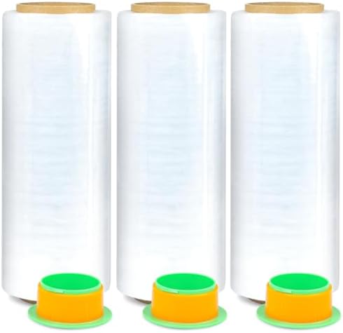 Industrial Strength Clear Stretch Wrap Film 12" x 1000 Ft 3 Pack by Unknown