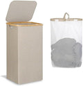 IEGrow Laundry Hamper with Lid, 110L Laundry Basket with Mesh Bags by iEGrow