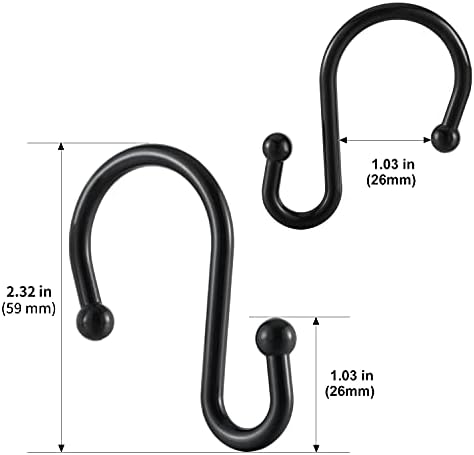 Metal Shower Curtain Hooks, Rust Proof Shower Curtain Rings, S Shaped - Image 7