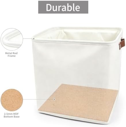 Bagnizer 13x13 Cube Storage Bins, Collapsible Fabric Storage Box, 4 Pack Closet - Image 5
