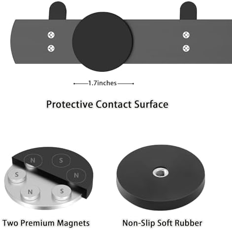 Strong Magnetic Coat Hooks-4 Hooks Matte Black Magnetic Hanger Holder-Heavy - Image 3