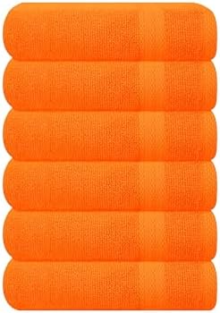 GLAMBURG Ultra Soft 6-Piece Hand Towel Set 16x28-100% Ringspun Cotton by GLAMBURG