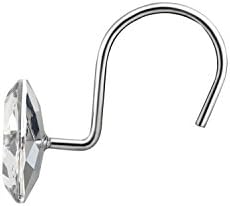 HBlife 12 Pcs Acrylic Decorative Rolling Diamond Shower Curtain Hooks Rust - Image 3
