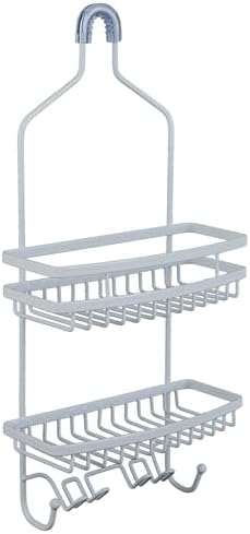 Bath Bliss Shower Head Caddy, Suction Cup Backing, 2 Tier Shelving & 6 by BathBliss