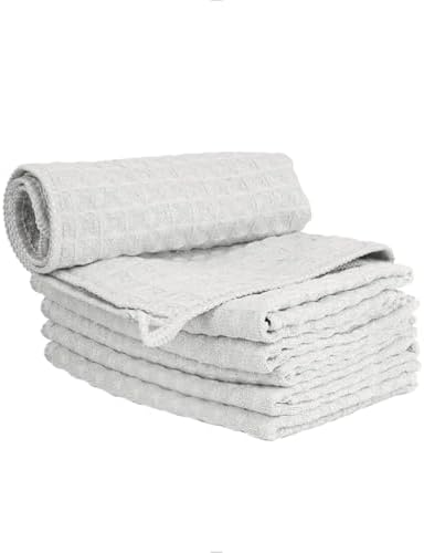 watchget 6 Pack Microfiber Espresso Barista Cleaning Towels, Light Grey by watchget