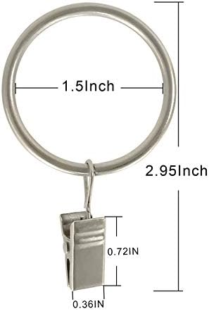 LLPJS 40 Pack Metal Curtain Rings - Image 2
