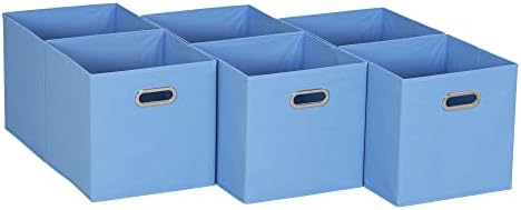 Household Essentials 6 ct Open Fabric Cube Storage Bins, Carolina Blue by HouseholdEssentials
