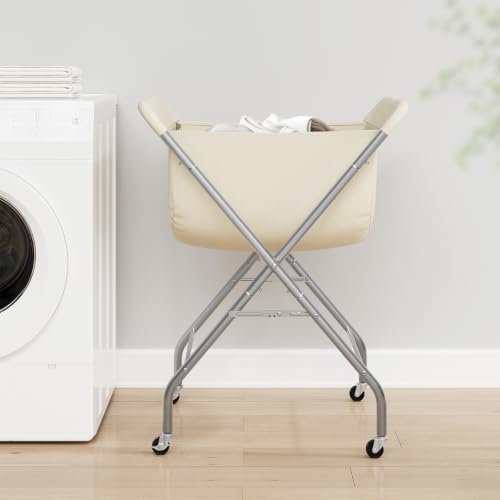ELYKEN Laundry Basket with Wheels, Collapsible Laundry Hamper - Image 2