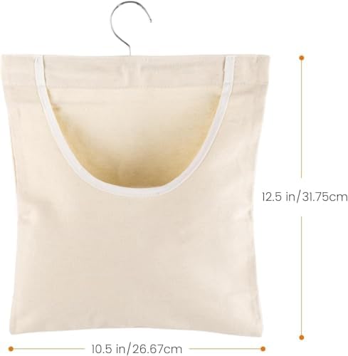 Canvas Clothespin Bag, 13.3x11.2 Inch Hanging Laundry Organizer - Image 2
