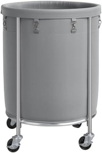 ELYKEN Laundry Basket with Wheels, Round Rolling Laundry Hamper by ELYKEN