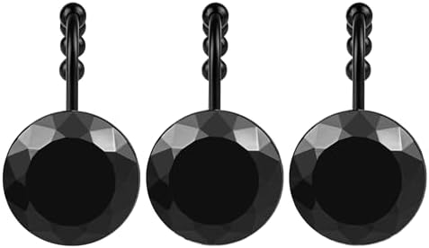Sunlit Luxury Design Round Black Diamond Crystal Gem Bling - Image 2