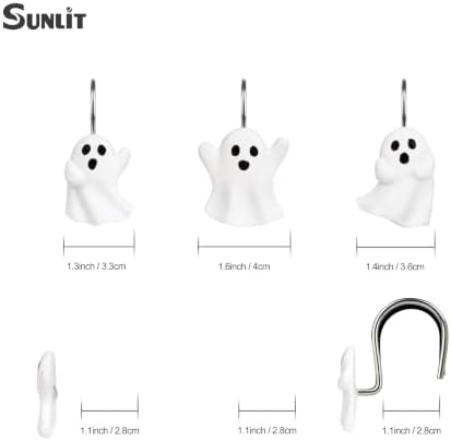 Sunlit Ghost Shower Curtain Hooks, Home Decorative Shower Curtain Rings - Image 2