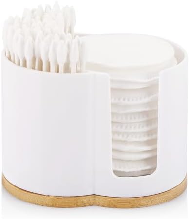 Tbestmax Qtip Dispenser 2-Grid Cotton Ball, Round Pads Holder by Tbestmax