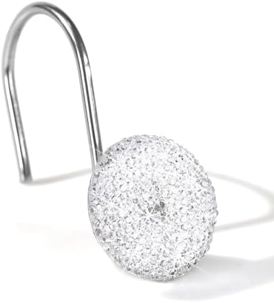Clear Bling Shower Curtain Hooks: Christmas Bathroom Curtain Rings - Image 2