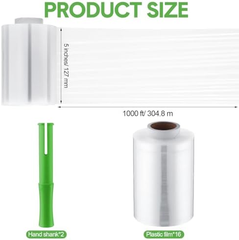 Jutom 16 Pcs Mini Stretch Film Industrial Shrink Wrap Roll Plastic Film - Image 2