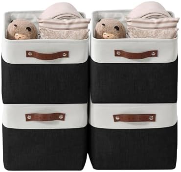 DECOMOMO Storage Bins, Large Fabric Storage Baskets by DECOMOMO