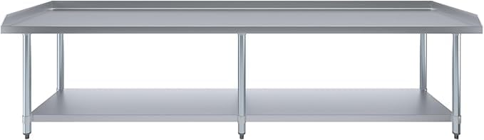 Stainless Steel Equipment Stand with Undershelf + Casters, Heavy Duty, Commercial Grade, NSF Certified (24" Width x 96" Length)