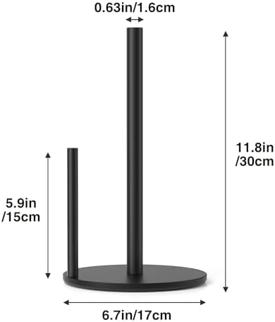 Paper Towel Holder Black Stainless Steel Kitchen Countertop Roll Organizer - Image 5