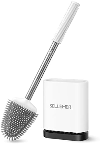 Sellemer Silicone Toilet Brush, Ventilation Slots Base Holder 1 Pack by Sellemer