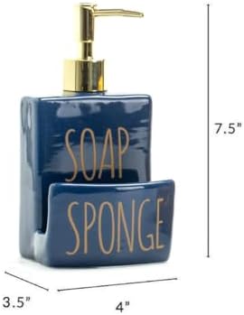 Ceramic soap Dispenser with Sponge Holder - Image 2