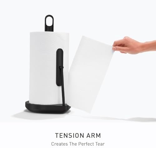 simplehuman Tension Arm Countertop Paper Towel Holder, Easy One-Handed Tear - Image 3