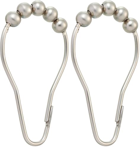 Moen SR2100BN Shower Curtain Rolling Rings, 12 per pack, Brushed Nickel by Moen