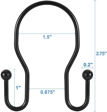 12 Pack Double Shower Curtain Hooks Rings, TENOVEL Double Sided Shower Curtain - Image 3