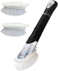 CELOX Dish Brush with Soap Dispenser, 1 Wand & 3 Brush Heads Black by CELOX