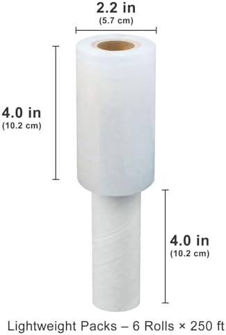 Stretch Film 4" × 1500 ft, Shrink Wrap Rolls - Image 3