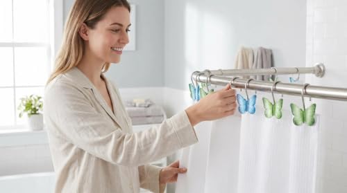 12 Pack Butterfly Shower Curtain Hooks - Image 5
