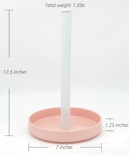 Paper Towel Holder Countertop, Ceramic Base, Fits Double to Family Rolls - Image 3