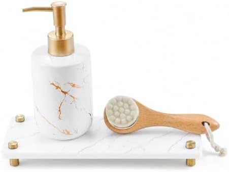 White Marble Pattern Style Water Absorbing Stone Sink Caddy, Bathroom & Kitchen by Razborci