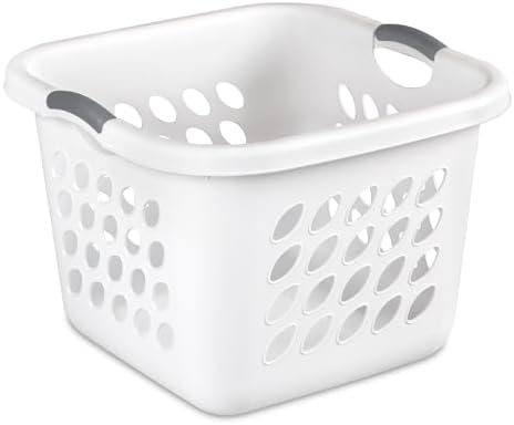 PEtbon 1.5 Storage Bushel Square Laundry Basket Plastic, Laundry Hamper White by Unknown