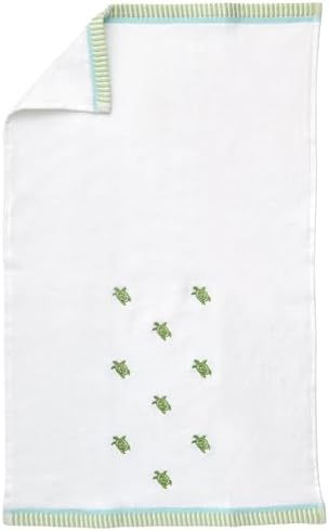 Ritz 2-Piece Cotton Velour Bathroom Hand Towel Set, Embroidered Sea Turtle - Image 6