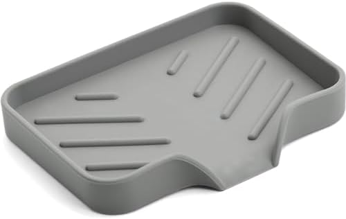 Sponge Holder with Drain Spout for Kitchen Sink, Dish Sponge Tray by Metopets