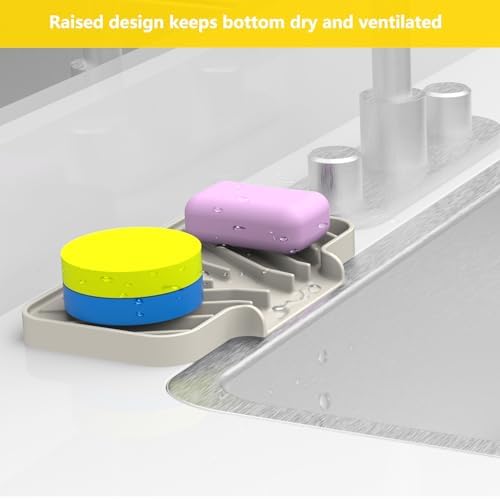 JOOKK Sponge Holder for Kitchen Sink, 7.9"×4" Soap Tray - Image 3
