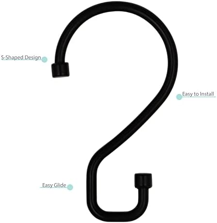 Bath Bliss 12 Pack S-Hook Shower Curtain Rings | Bathroom | Metal S Shaped - Image 5