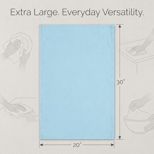 Urban Villa Kitchen Towels Cotton Dish Towels 20”x30” Aqua - Image 3