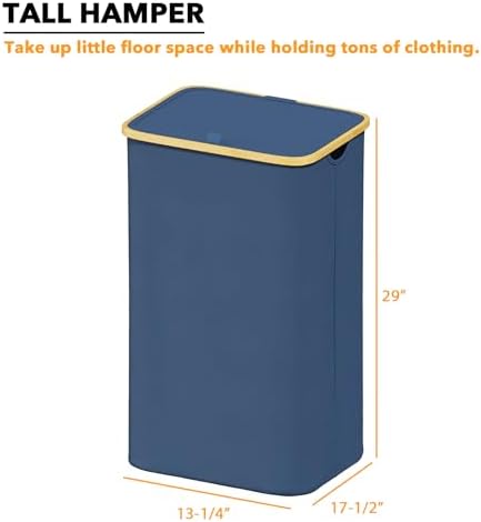SpaceAid Laundry Hamper with Lid, 110L Large Tall Clothes Basket Bin with - Image 4