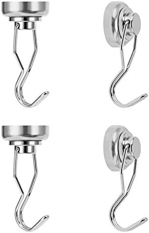 Ant Mag Swivel Magnetic Hooks 80lbs Silver 4 Pack by AntMag