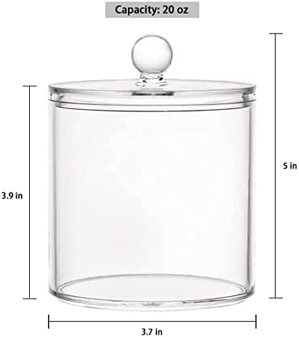 DAPOWER 20 oz Qtip Holder Bathroom Storage Canister Set of 2 Pack - Image 2