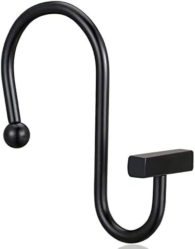 Black Shower Curtain Hooks, Rust Proof Shower Curtain Rings by CHICTIE