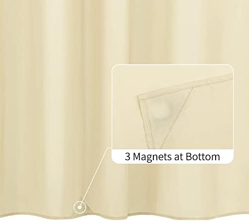 ALYVIA SPRING 72x78 Long Waterproof Fabric Shower Curtain or Liner Cream - Image 2