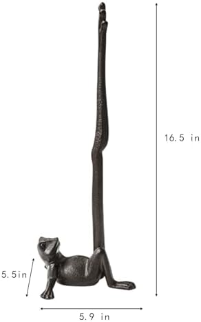 Frog Paper Towel Holder 16.5'' Cast Iron Paper Towel Holder Funny Toilet Paper - Image 2