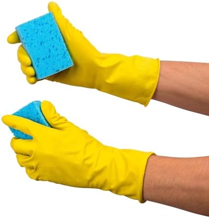 SteadMax 1 Pair Cleaning Gloves, Reusable Natural Rubber Dish Gloves, Latex - Image 3