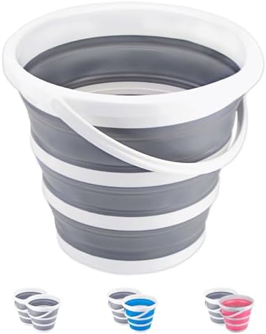Collapsible Bucket 10L 2.6 Gallon Cleaning Bucket Mop Bucket Folding Foldable by Craftend