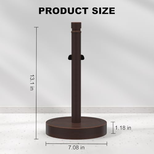 Bronze Paper Towel Holder Countertop, One-Handed Tear, Stainless Steel - Image 7
