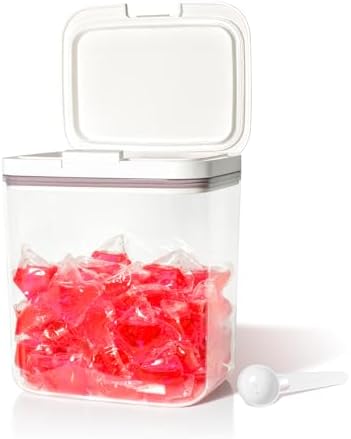 Gute Laundry Pod Holder with Lid, 67oz Sealed Pop-Up Dispenser by GUTE