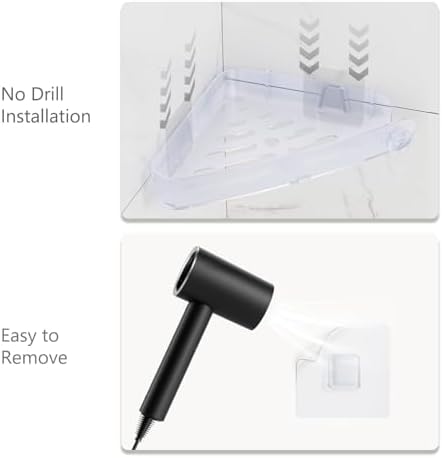 Sotfamily Plastic Shower Caddy Corner, 2 Pack, Frosted Clear - Image 6